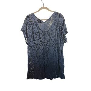 Lane Bryant Blue Lace Top Size 22/24